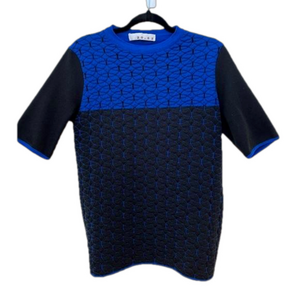 SWEATER 20.52 Short Sleeve Crew Neck Made Italy Minimalist Geometric Modern Chic